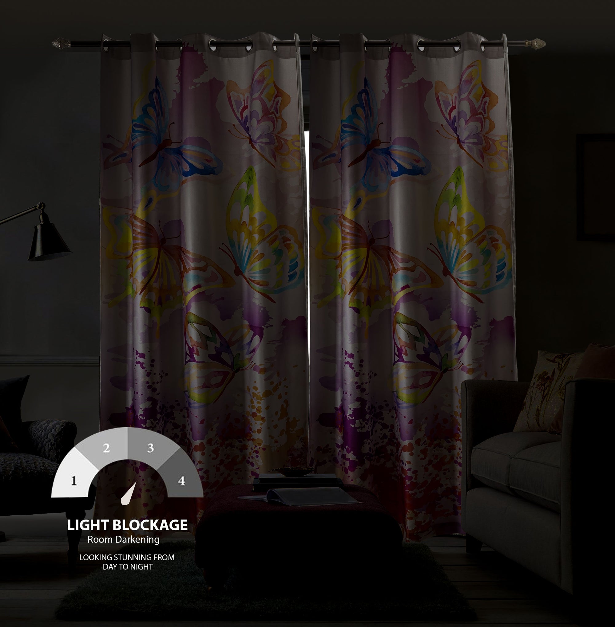 Printed Luxury Design& Styles Ready Made eyelet Velvet Curtain