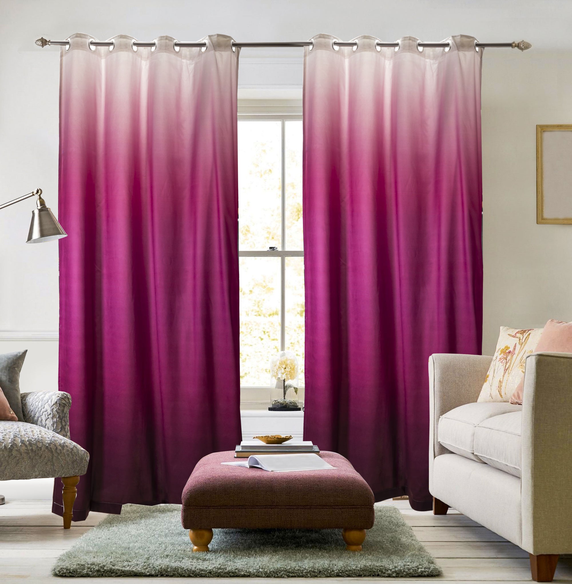 Printed Luxury Design& Styles Ready Made eyelet Velvet Curtain