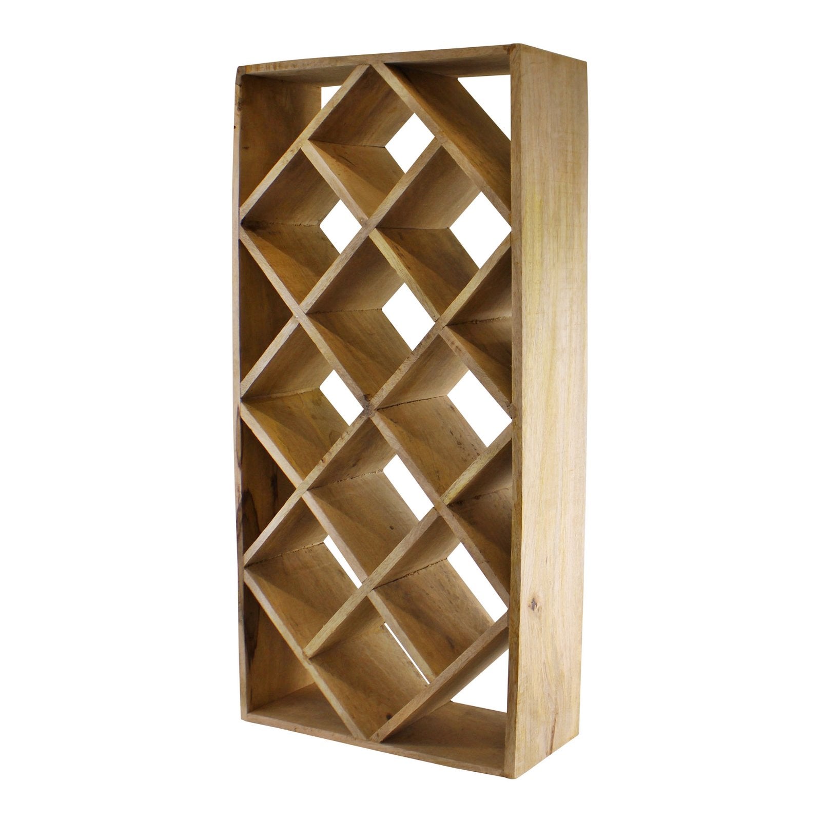 Large Mango Wood Wine Rack, Holds 10 bottles