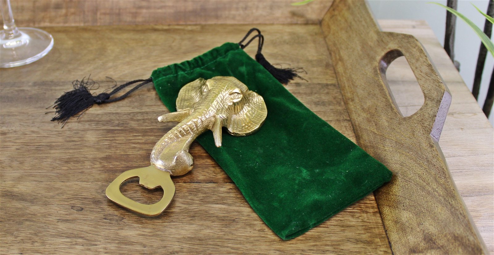 Gold Metal Elephant Head Bottle Opener