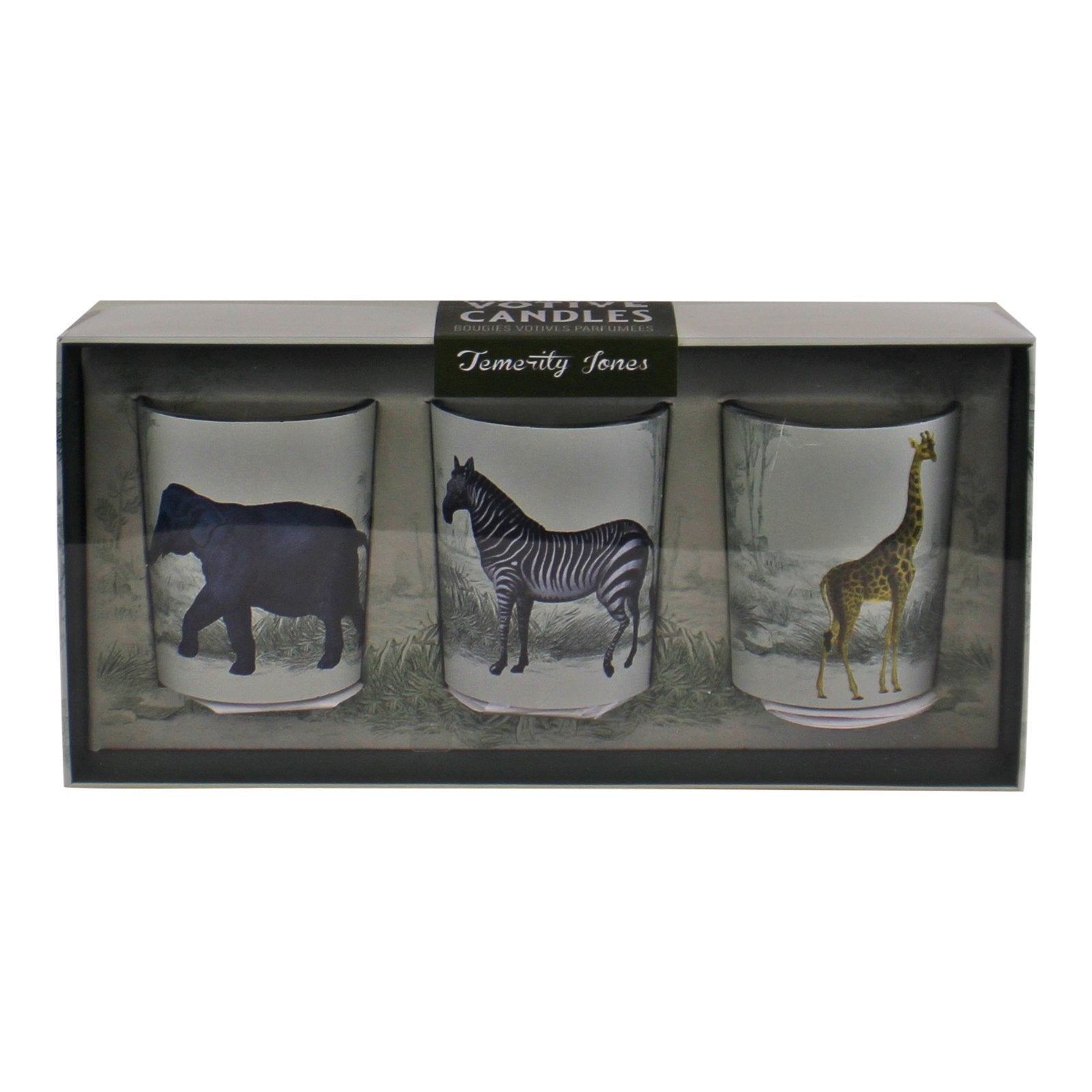 Set of 3 Tropical Safari Votive Candles